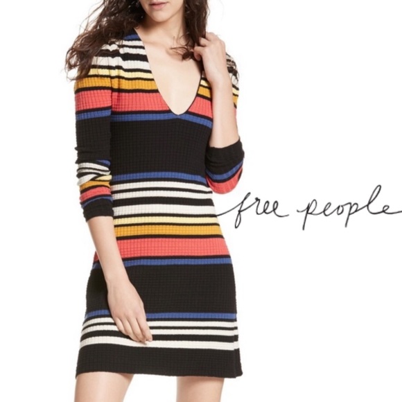 Free People Dresses & Skirts - ✨NWT✨ Free People • Black Striped Gidget Dress
